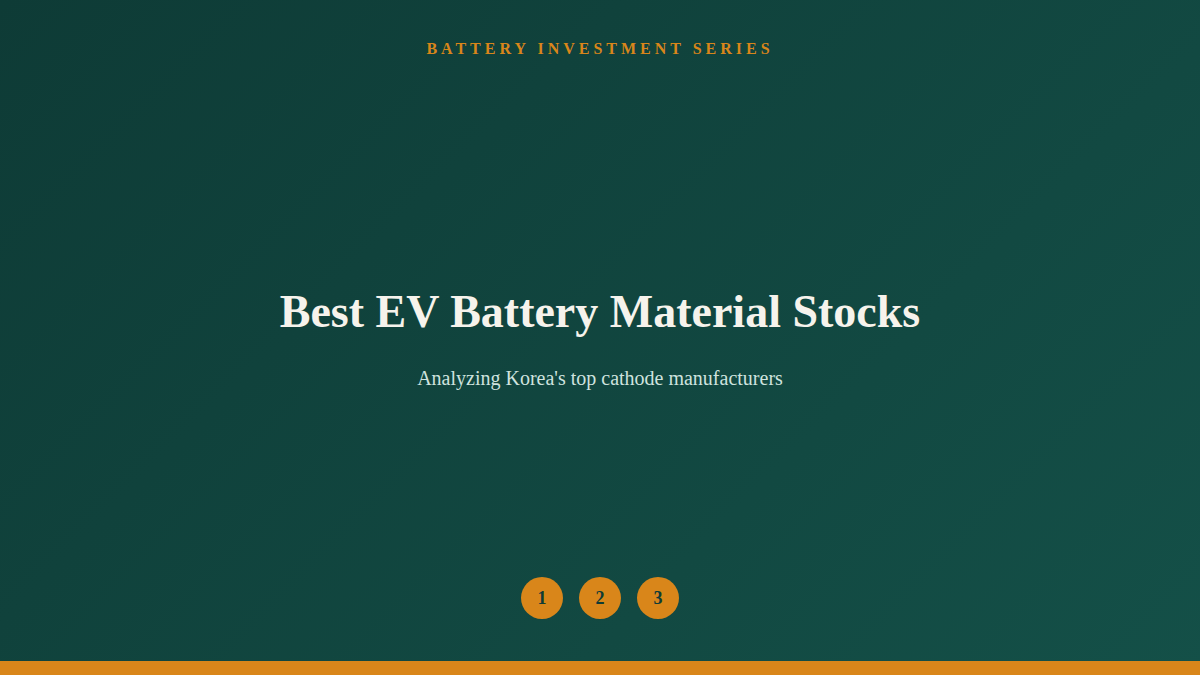 Best EV Battery Material Stocks: Analyzing Korea’s Top Cathode Manufacturers